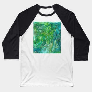 Paint pour abstract greens Baseball T-Shirt